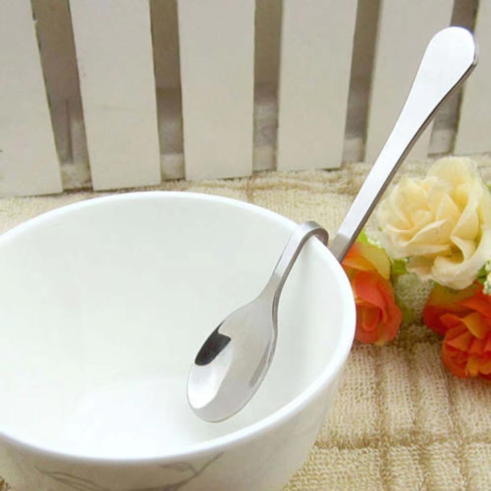 4pcs Stainless Steel Hanging Cup Spoon Twisting Teaspoons Polished Coffee Spoon Set  Cafe Supplies