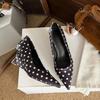 Slip-on Wedge Single Shoes for Women 2026 Spring and Autumn New Pointed Toe Shallow Mouth Low-top Shoes