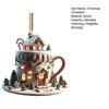 Yousheng Coffee Cup Christmas Tree Ornaments 2D Acrylic Winter Snow House Hot Chocolate Mug Shape Hanging Decoration for Holiday Tree Decor