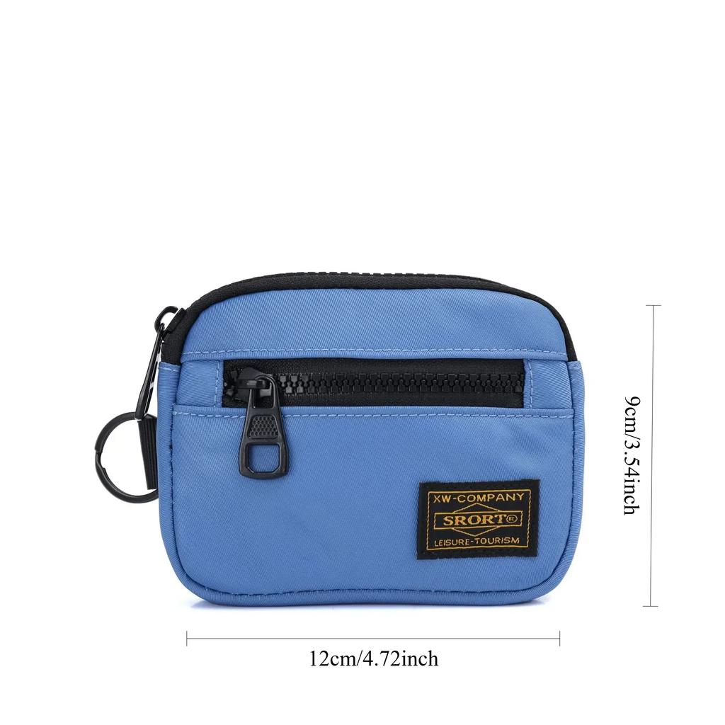 Canvas Zipper Short Wallet Casual Men's Coin Purse Retro Key Holder Small Money Bag Trend Youth Mini Handbag Coin Pouch Cartera