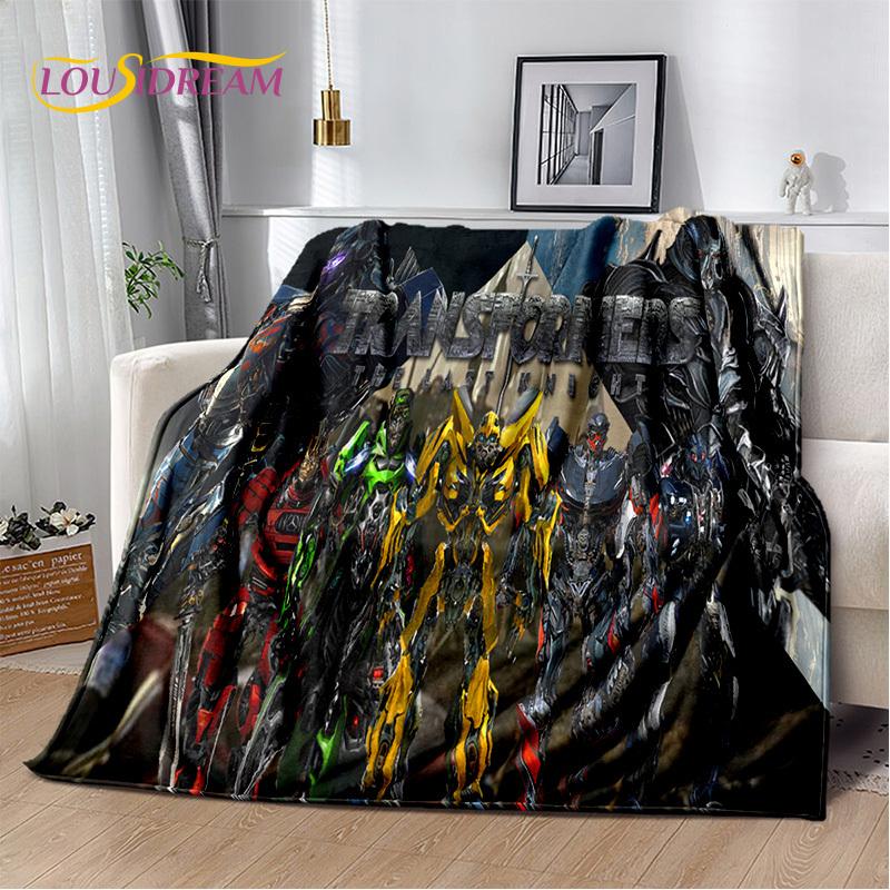 HD Cartoon T-Transformers  Autobots 3D Soft Blankets,Keep Warm Throw Blanket for Picnic Beds Sofa Home Bedroom Gifts Kids Hiking