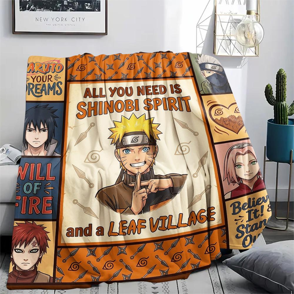 1PC Naruto Patterned Flannel Blanket Suitable For All Seasons For Home Decor Warmth And Comfort Gifts Holiday Present