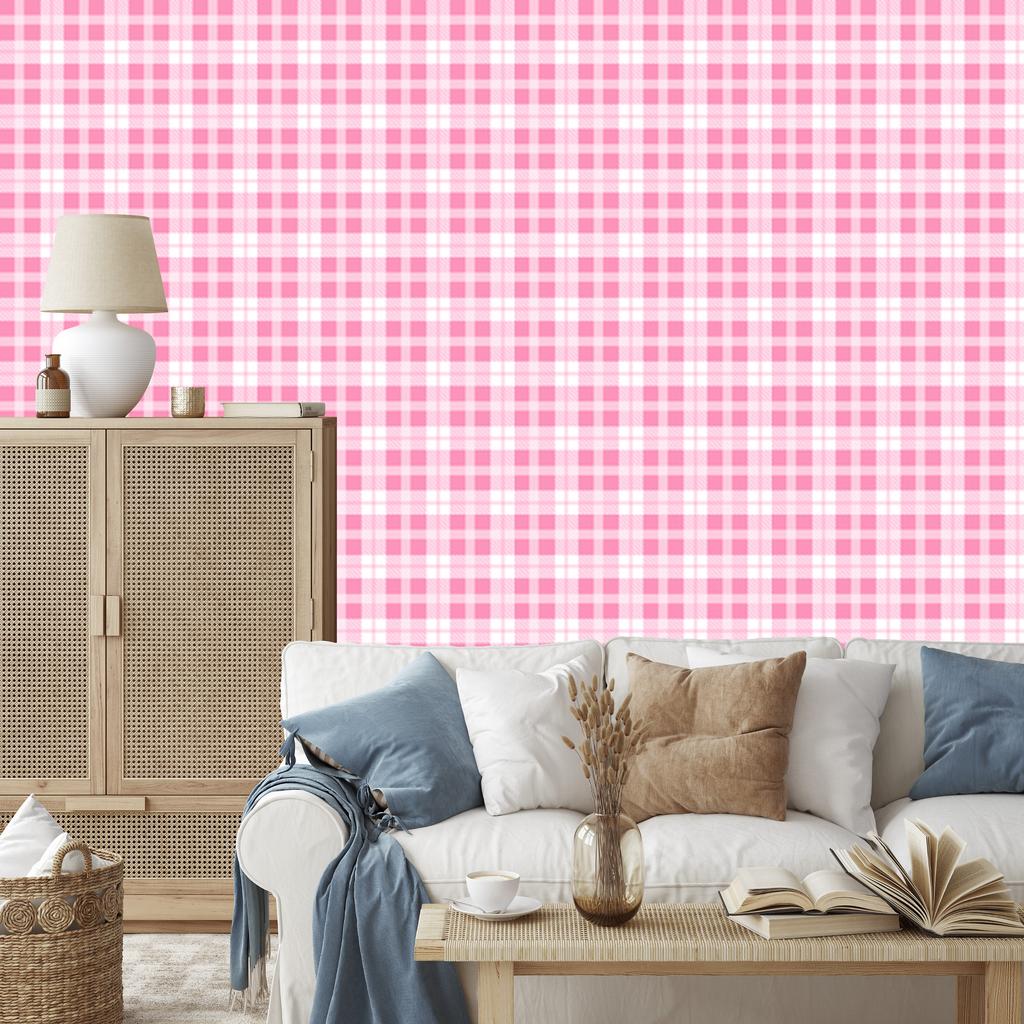Pink checkered wallpaper, powder pink and white, powder pink background, 50x1000