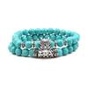 Rockyu Bracelet, Turquoise, Men's, Women's Prayer Beads, Power Stone, Natural Stone Bangles, Dragon, Green Pine Stone, Amulet Amulet Bracelet,