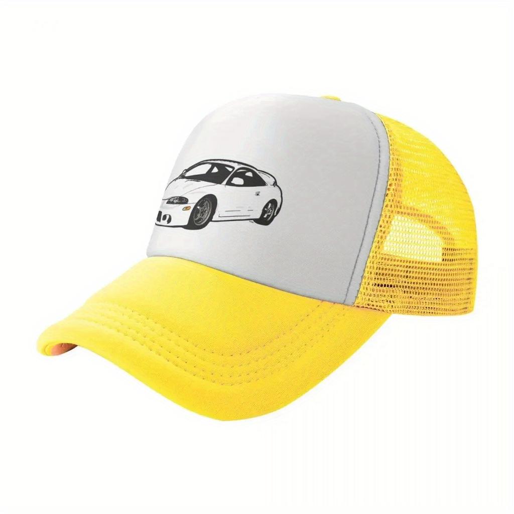 Sport Car Trucker Hat Breathable Mesh Back Baseball Cap Outdoor Casual Headwear for Enthusiasts