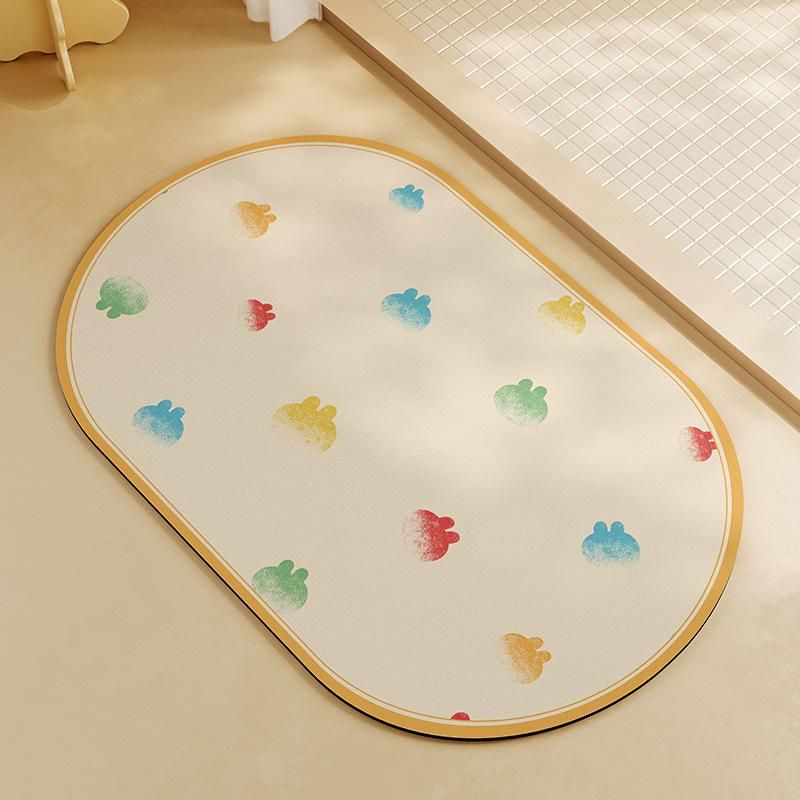 Creamy Air Bathroom Diatom Mud Water Absorption Floor Mat Bathroom Door Entrance High-quality Quick-drying Anti-slip Foot Mat Entry Door Mat