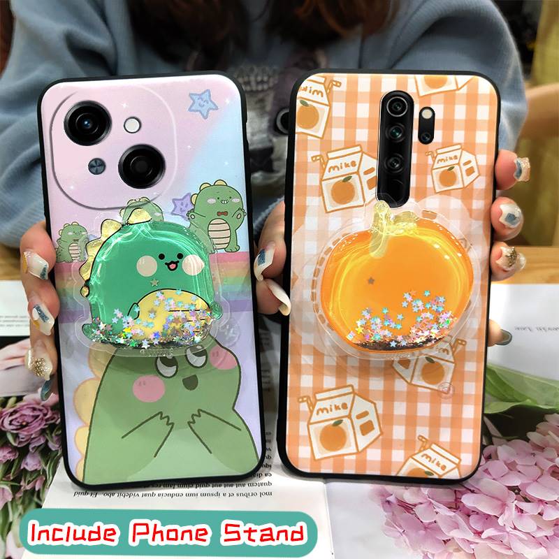 protective Rotatable stand Phone Case For Tecno POP9 4G/Spark GO 1/KL4 Waterproof TPU Skin feel silicone Glitter Durable