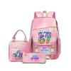 Kids Cartoon Print School Backpack Set Grades 3-4 Waterproof Oxford Fabric Ergonomic Shoulder Straps 3-Piece Travel Lunch