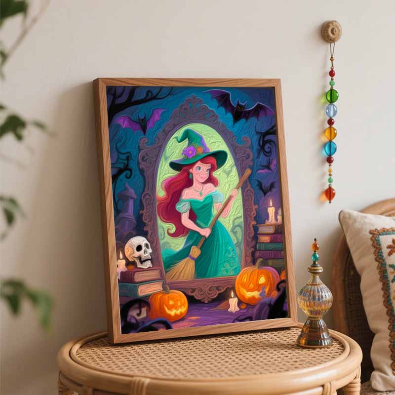 Disney Oil Painting Painting Art Kit Witch Princess Floral Hat Handmade Painting Diy Home Decoration