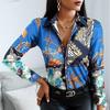 Casual Button Up Leopard Print Long Sleeve Office Shirt Tops Turn Down Collar Women Blouse Fashion 18972