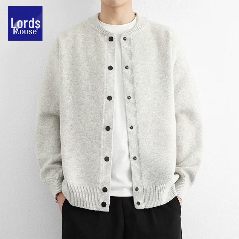 Cardigan lavorato a maglia con zip oversize stile americano da uomo Loz