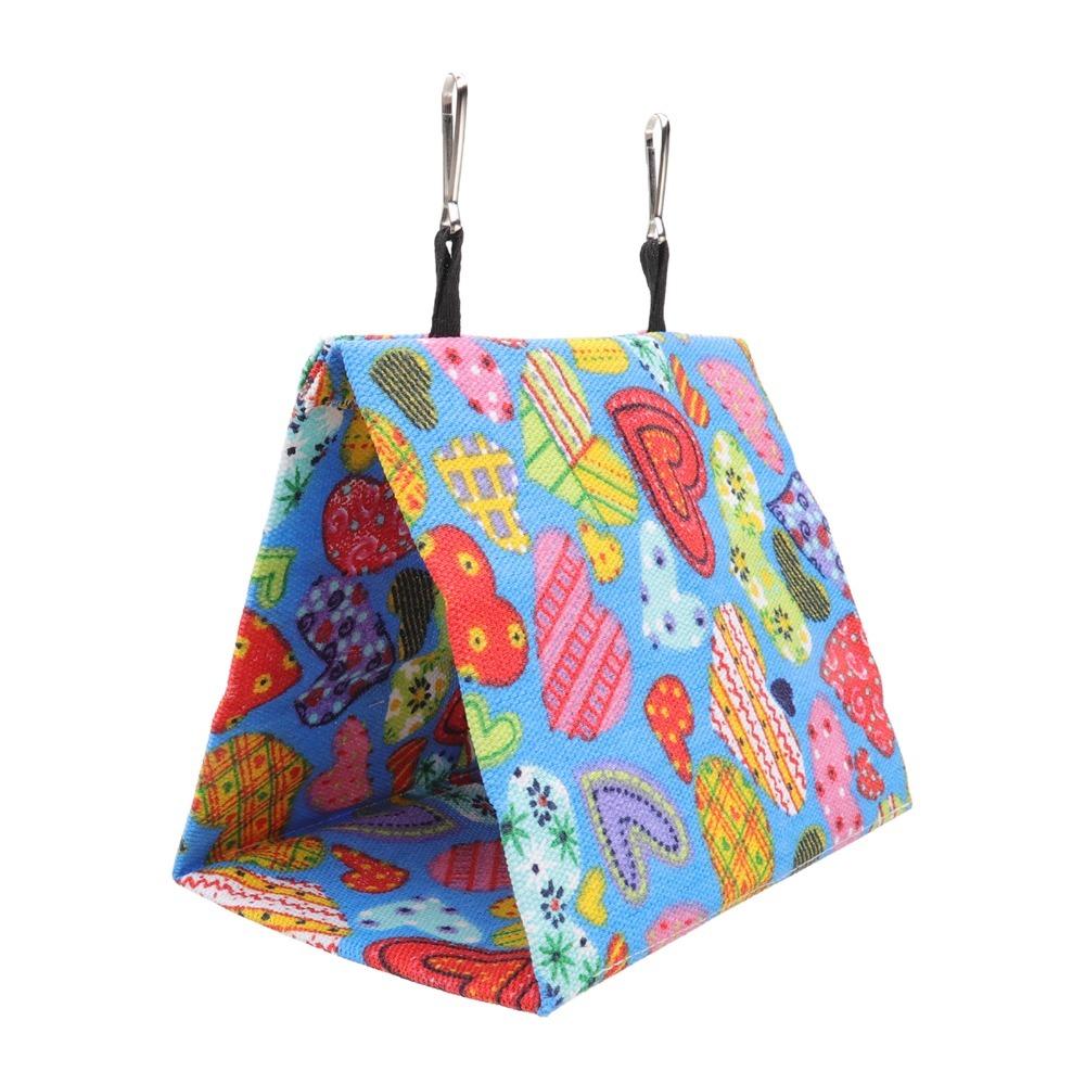 Triangular Shape Parrot Nest Hammock Colorful Canvas Parakeet Snuggle Hut For Cockatiel