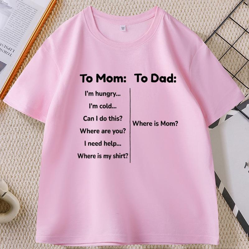 Maglietta per Mamma e Papà Maglietta Divertente Mamma T-shirt Umoristica Festa della Mamma T-shirt Festa del Papà Cotone Manica Corta