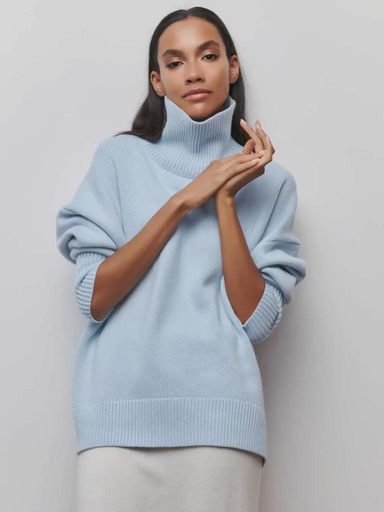 Women's European & American Loose Half-High Collar Sweater