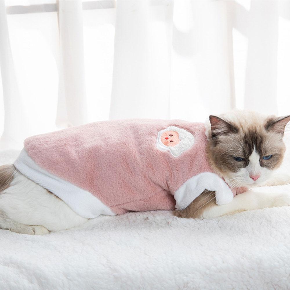

Rabbit Plush Cat Coat Autumn Winter Comfortable Lightweight Warm Wear Skin-friendly Safe No Stimulation Sensation Shed-Free S розовый