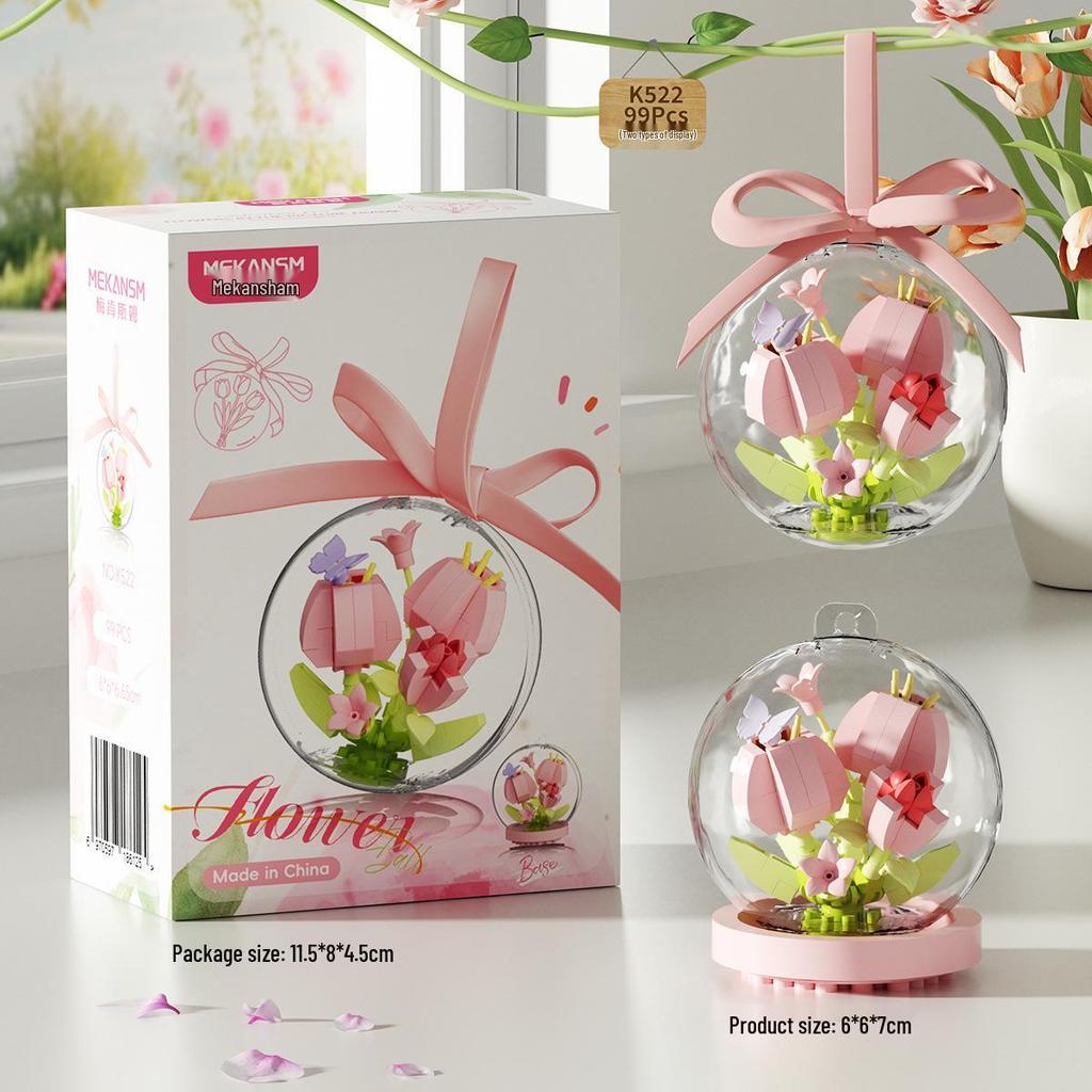 DIY Starry Flower Pot Building Blocks - Creative Toy for Girls