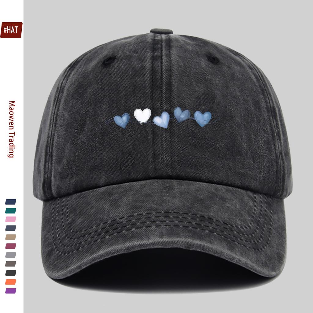 Pc Pcs Color Block Heart Print Baseball Cap for Men Women Adjustable Snapback Trucker Hat Lightweight Breathable Suitable