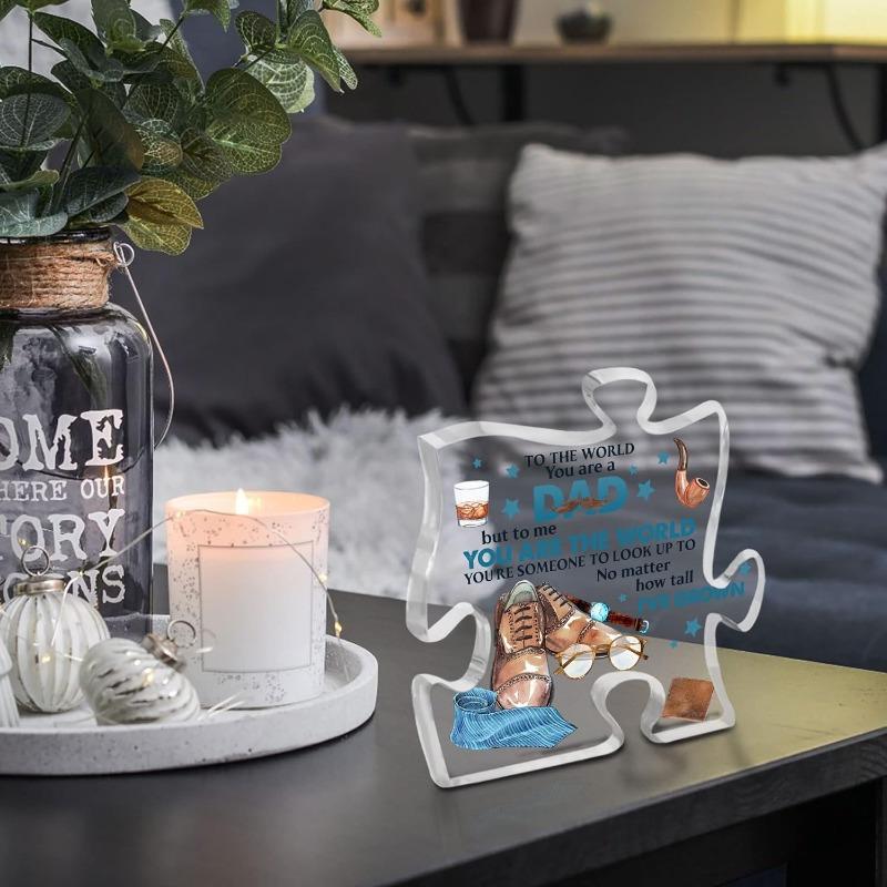 Dad Acrylic Puzzle Plaque - "To My Dad" Thank You Gift for Birthday & Father's Day