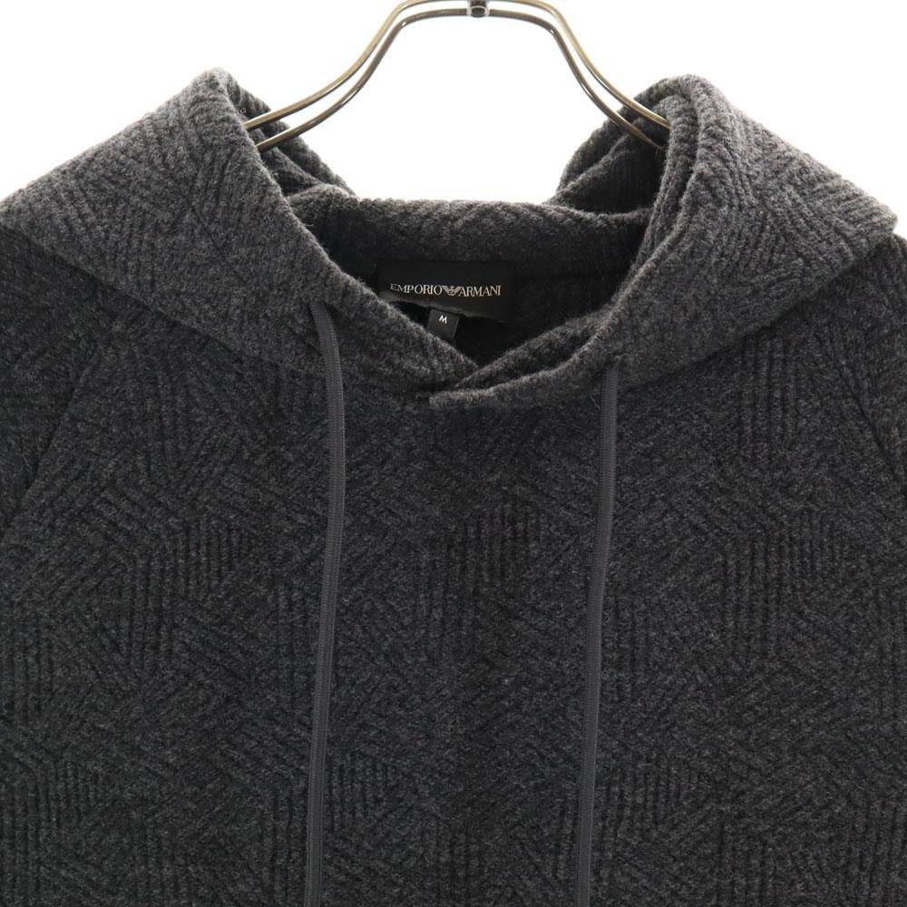 Emporio Armani Wool Blend Knit Parker M Gray Men's Used