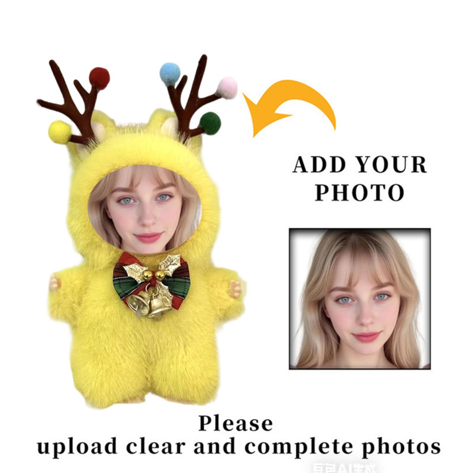 

Personalized Plush Face Keepsakes, Fun Custom Photo Designs жовтий