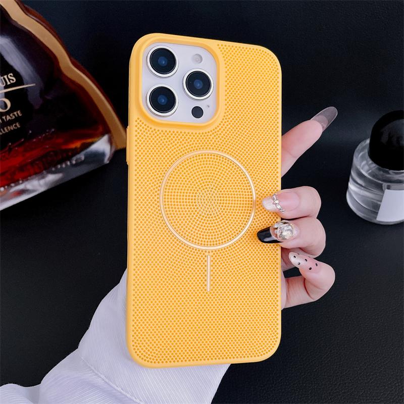 Magnetic Heat Dissipation Mesh For Magsafe Case For iPhone 16 14 15 Plus 13 12 11 Pro Max Cooling Breathable Hard PC Thin Cover