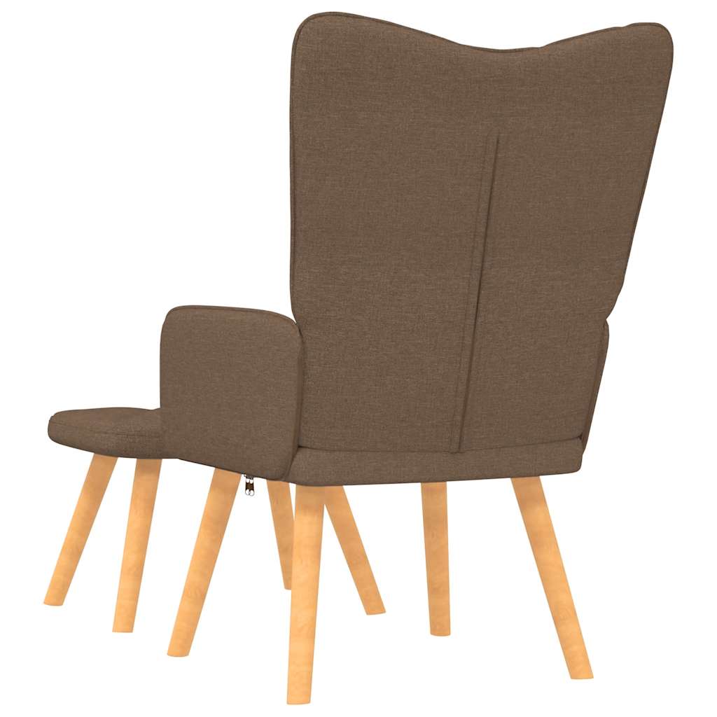 Vidaxl Armchair with Footrest, Brown, Fabric Upholstered