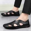 Cool Leather Shoes Men's Hole Shoes Men's Trend Casual Breathable Driving Bag Head Shoes