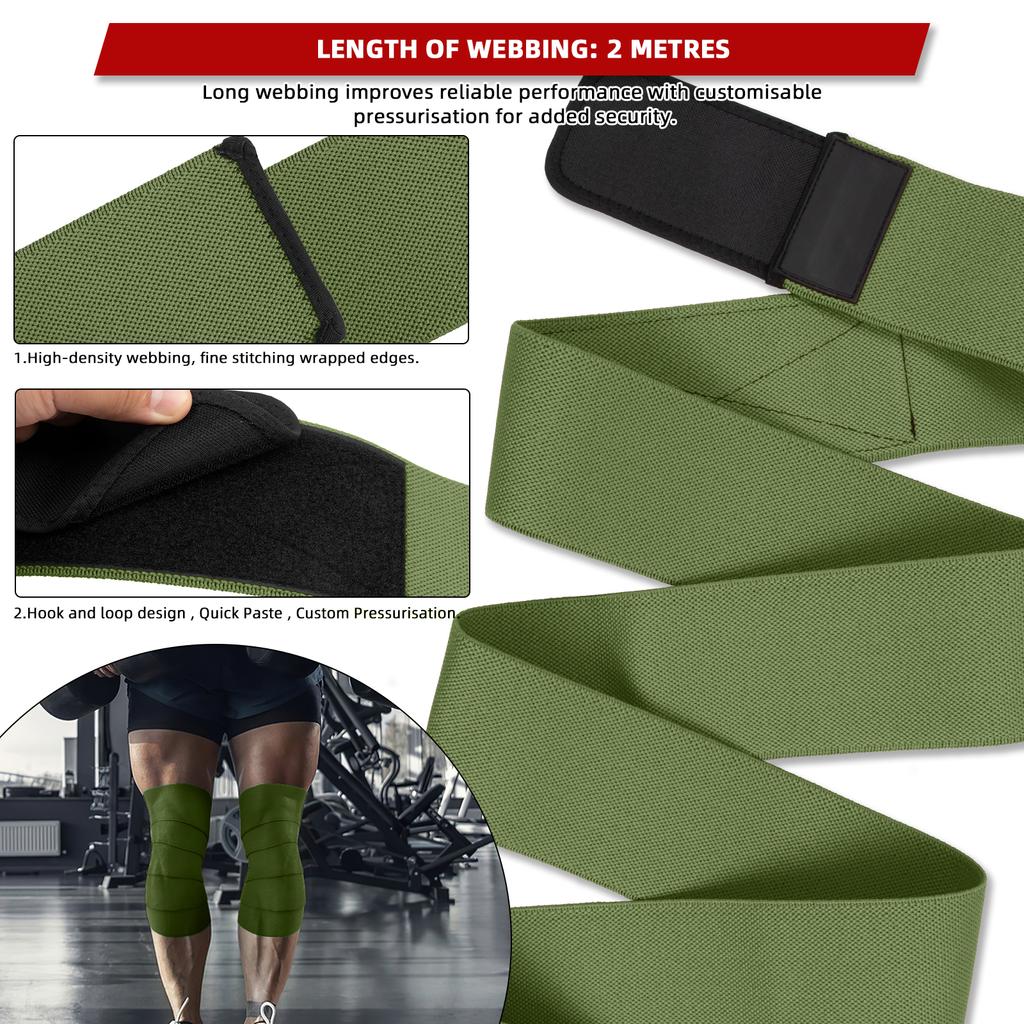 Knee Wraps for Squatting Knee Strap Bands for Crossfit Training Powerlifting Knee Support Deadlift Wraps Weightlifting