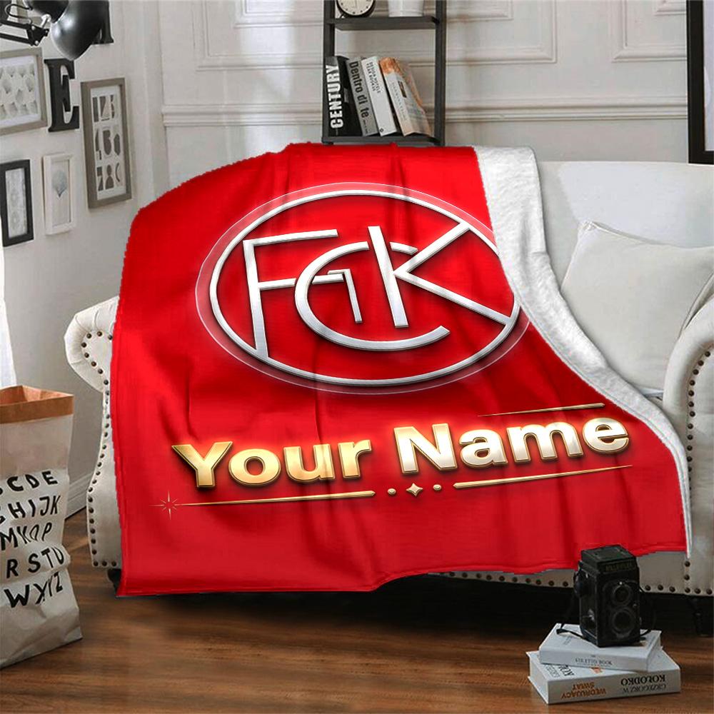 1pc 1.FC Kaiserslautern Blanket with Custom Name, Gift, for Men and Women, Soft Blanket, Good for Sofa Bed Couch Travel, Lightweight Flannel Blanket