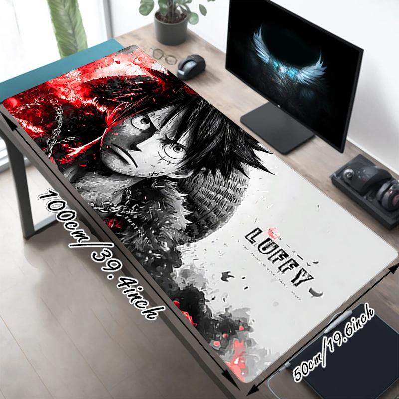 1Pc Powerful Luffy Artwork Gaming Mouse Pad Keyboard Desk Mat Non-slip Rubber Lock Edge Waterproof Computer Mousepad for Office Home Decor S1744