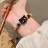 Handmade Adjustable Big Eye Cat Bracelet For Women Men Charm Beads Pet Bracelet Fashion Halloween Gothic Jewelry