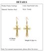 Cazador Clear Zircon Cross Earrings for Women Stainless Steel Christian Earrings Jesus Jewelry Valentine Gift 2026 Wholesale New
