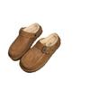 Botas Mule Femininas Planas de Pelo Sintético para Calçar no Inverno Quentes para Interior e Exterior Sapatos Casuais com Fivela