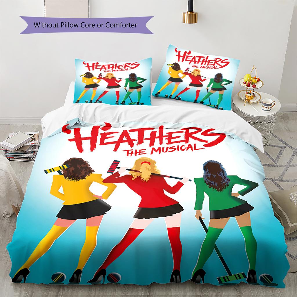 Heathers Pattern Bedding,Quilt Set Quilt Cover Pillowcase Home Birthday Gift (1 * duvet cover + 2 * pillowcase, without core)