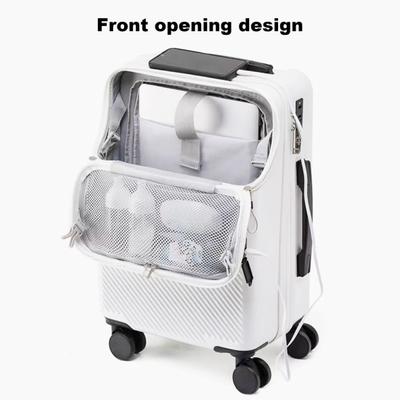 20 Inch Carry-On Suitcase Hard Shell Scratch-resistant Surface with Zipped Pocket USB Interface