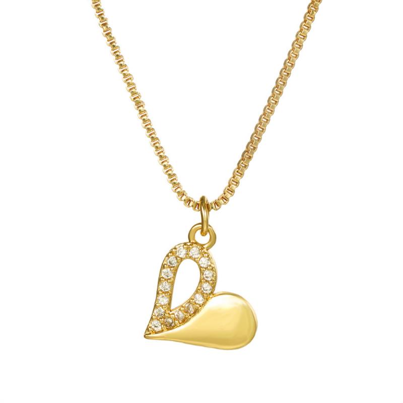 

Romantic Heart Shape Crystal Pendant Necklace Sweet Girl Copper Zircon Jewelry Charm Valentine s Day Wedding Birthday Gift