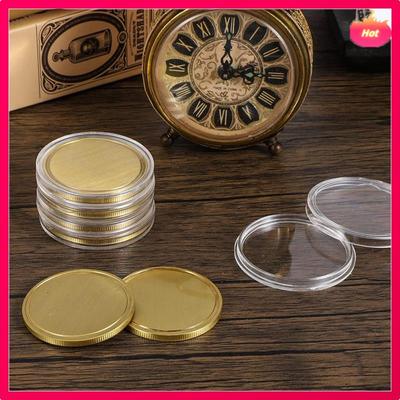 10PCS Laser Engraving Blanks Brass Coin Blanks Metal Engraving Blank Coins 40Mm With Acrylic Protection Box