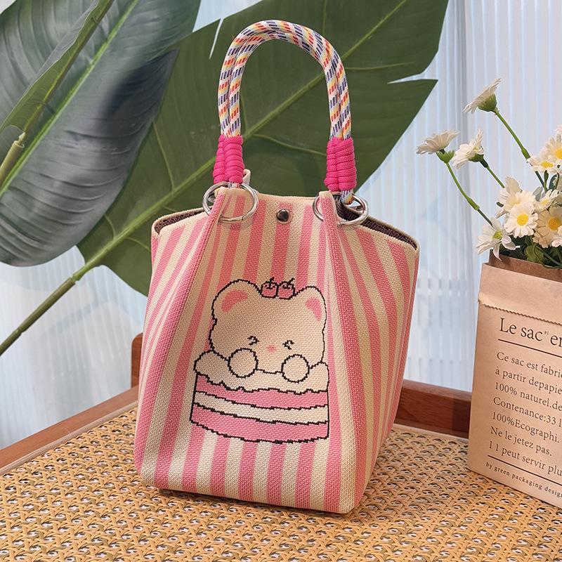 2025 Knitted Bucket Tote: Festive Gift Souvenir Bag