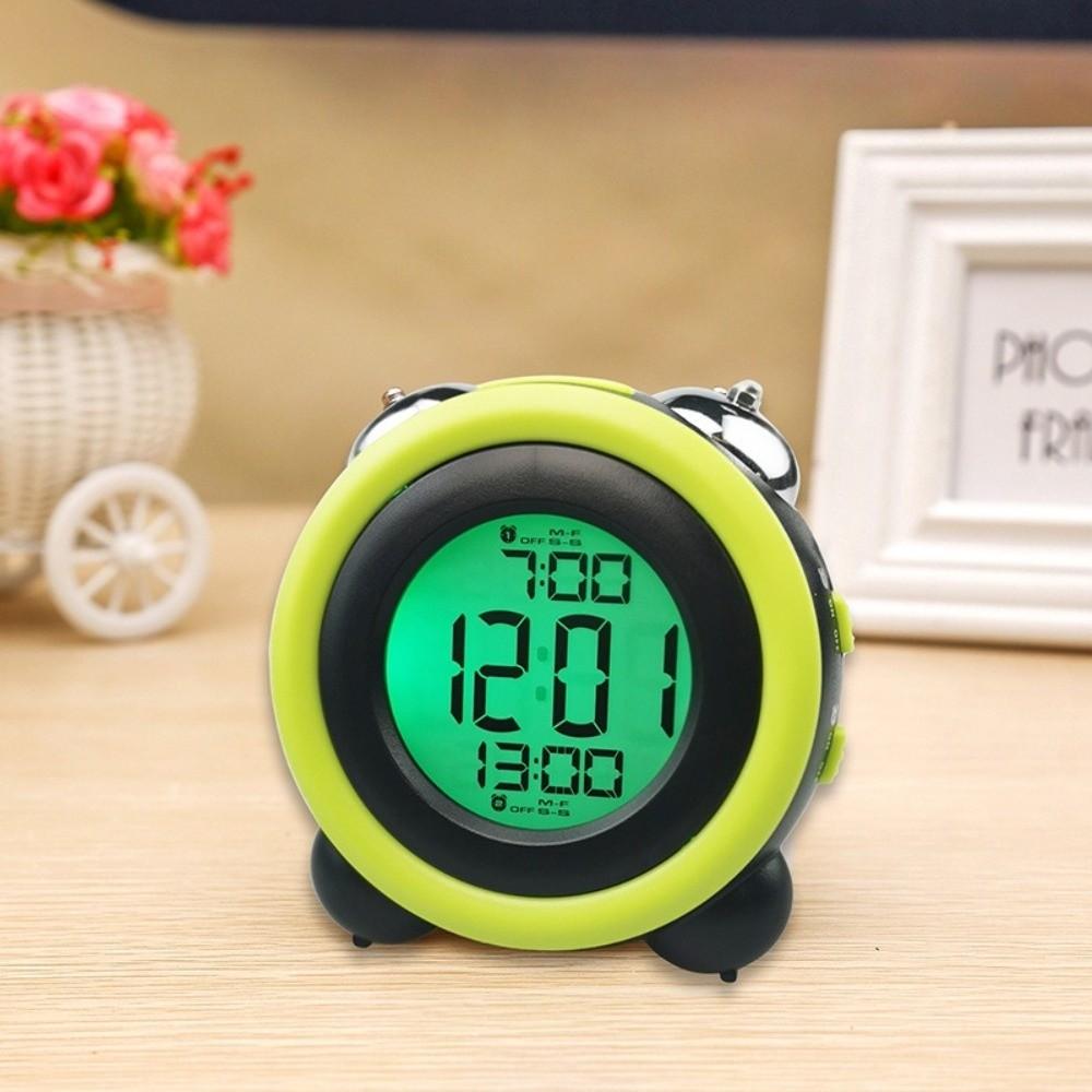 Twin Bell Digital Alarm Clock Noctilucent LED Display Smart Alarm Clock Battery Operated Super Loud Desktop Alarm Clock