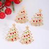 Hot Sale Colored Diamond Hollow Christmas Tree Earrings Women's Temperament Premium Christmas Pendant Earrings