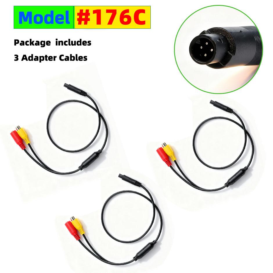 4 Pin To RCA Female Adapter Cable Harness Cord for Car Reverse Backup Camera, Transmits Video Signal and Power Supply