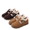 Winter retro velvet thickened flat-bottomed Birkenstocks women's non-slip plush inner warm cotton shoes versatile casual shoes