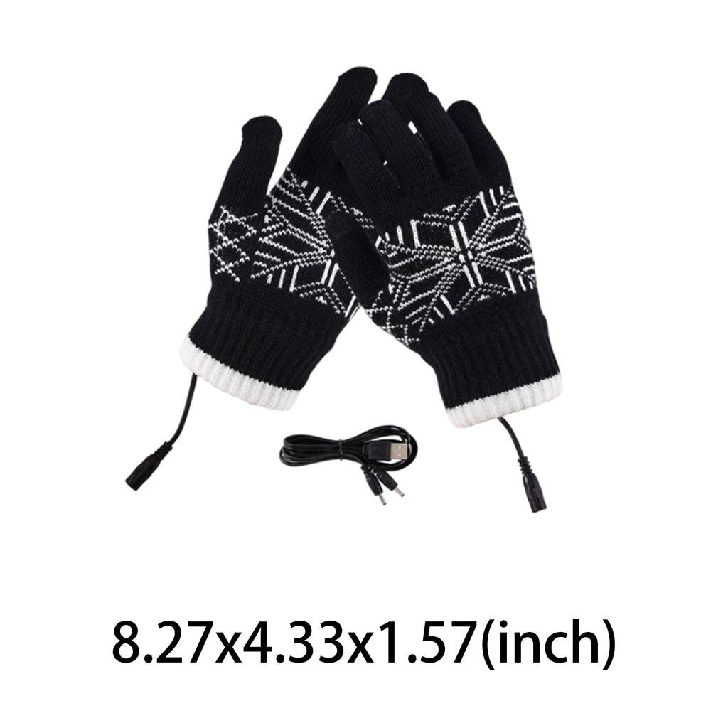 USB Electric Heated Gloves Anti-Slip Motorcycle Thermal Gloves Windproof Touchscreen Hand Warmer for Outdoor Camping Hiking New