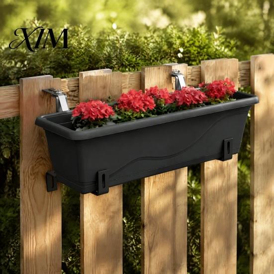Stainless Steel Railing Hangers 4Pcs Adjustable Planter Box Brackets, Flower Hangers, Pot Holders No Drill Plant Supports for Fence Balcony