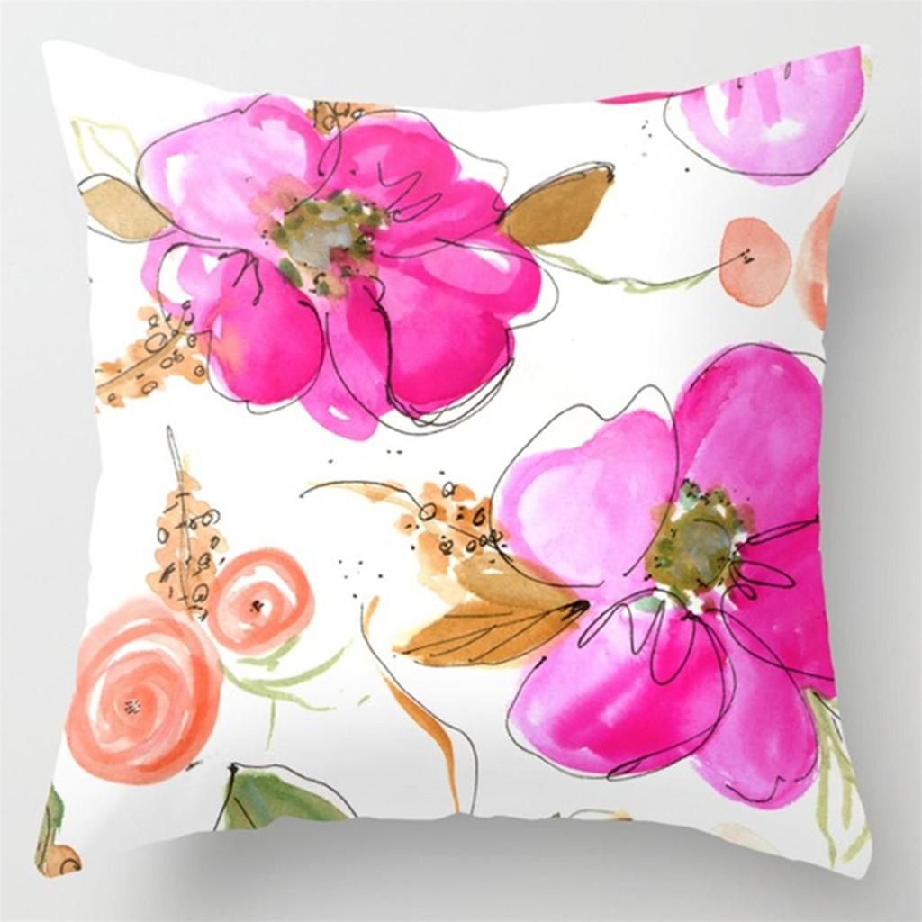 Colorful printed pattern cushion cover for home living room sofa bedroom decoration polyester pillow cover