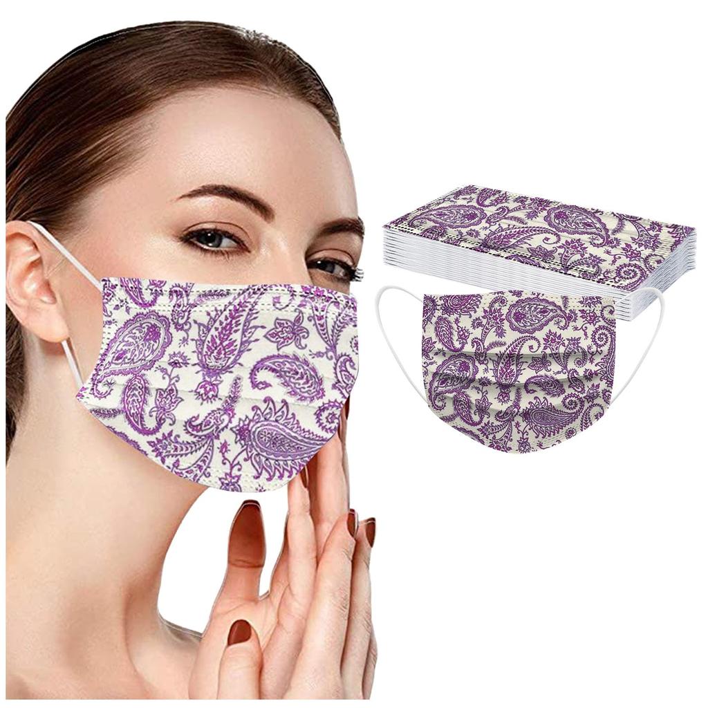 20PCS Adult's Mask Paisley Print Disposable Face Mask Industrial 3Ply Ear Loop