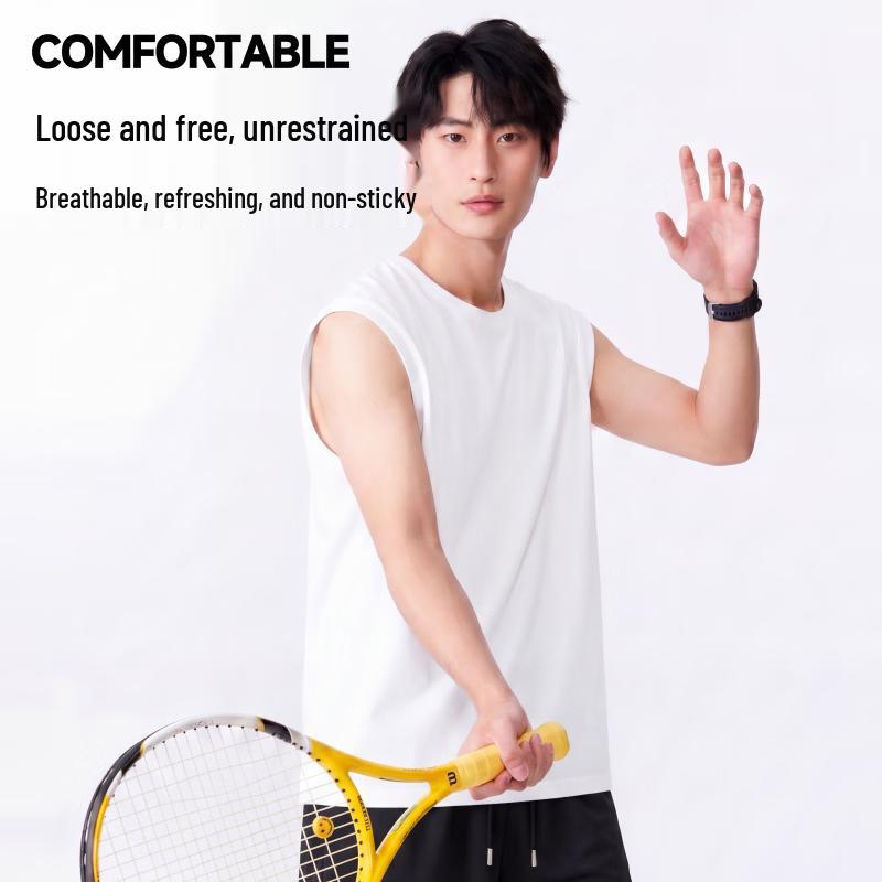 MINISO Men's Pure Cotton Summer Vest & Shorts Set