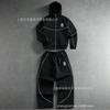 Mens Hooded Zip-Up Letter Print Tracksuit Set Casual Sportswear Lightweight Air Layer Fabric Fall