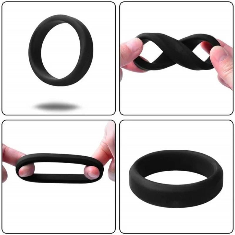 6 Different Size Cock Rings - Premium Grade Soft Silicone Penis Rings