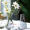 Slanted Mouth Transparent Glass Vase European Style Flower Vase Bud Vase  Living Room
